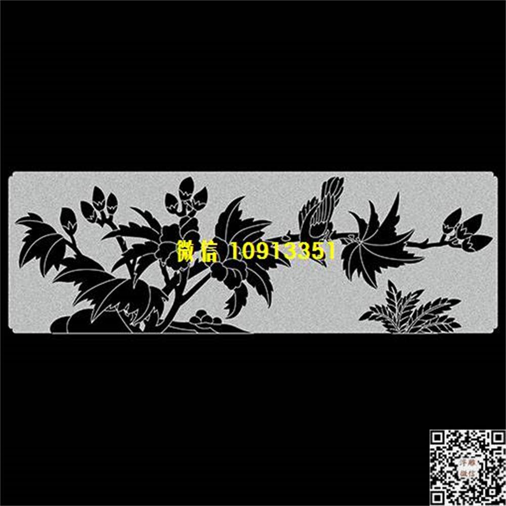 精雕图239花鸟栏板精雕图线雕图线条图单线铣底图_电脑雕刻plt文泰矢量图精雕图浮雕图